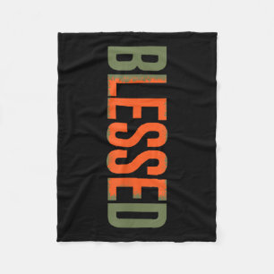 Blessed Olive Army Solar Orange Colour Match God B Fleece Blanket