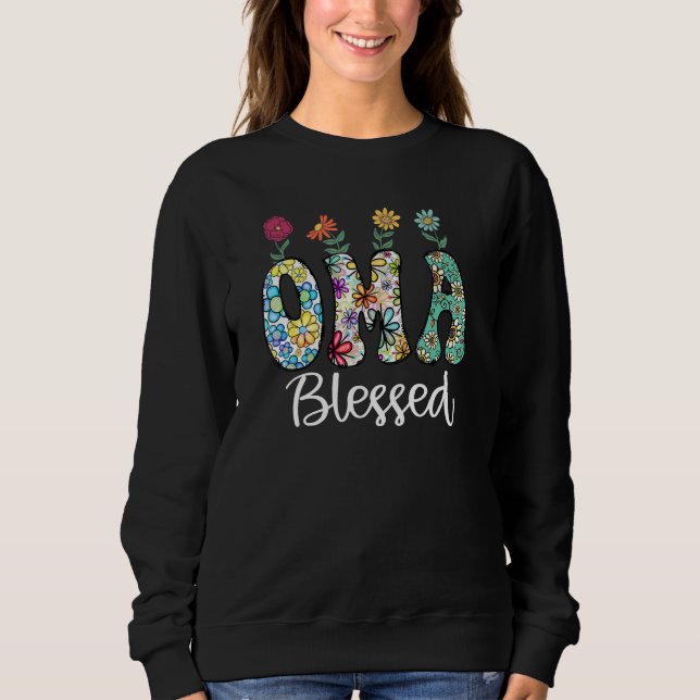 Blessed OMA Grandma Flowers Sunflower Mother s Day Sweatshirt (Front)