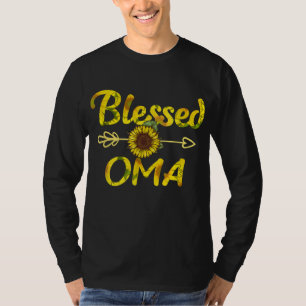 Blessed Oma With Sunfloral Oma Heart Mother's Day T-Shirt