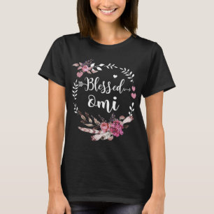 Blessed Omi Thanksgiving Floral Funny Gifts T-Shirt