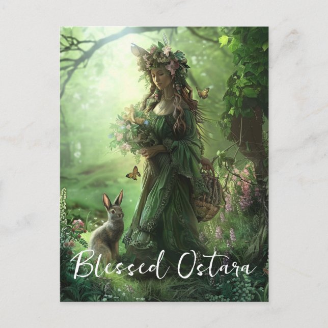 Blessed Ostara Postcard (Front)