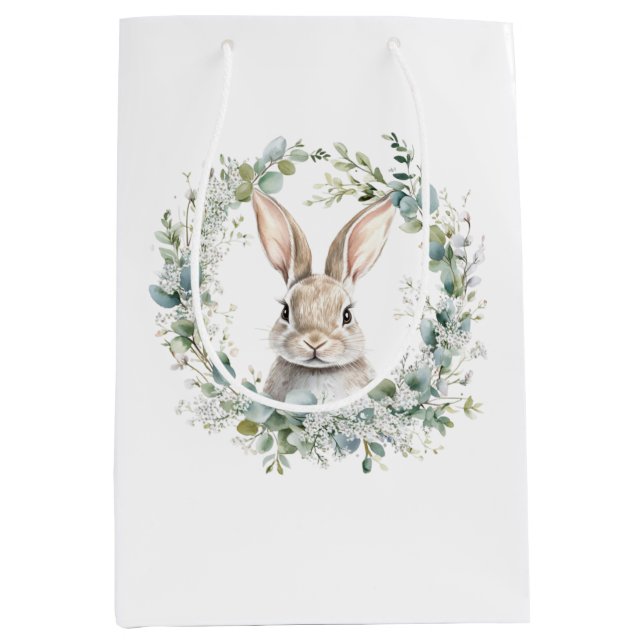 Blessed Ostara Rabbit Spring Easter Medium Gift Bag (Front)