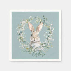 Blessed Ostara Rabbit Spring Easter Napkin