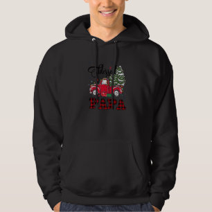Blessed Papa  Christmas Family Lights Truck Red Tr Hoodie