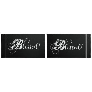 Blessed! Pillow Case Set (Black/White)