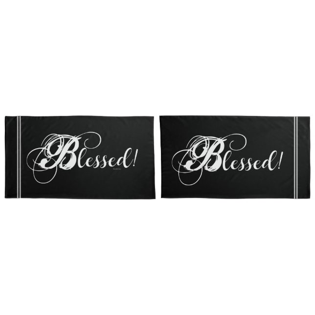 Blessed! Pillow Case Set (Black/White) (Back-Set)