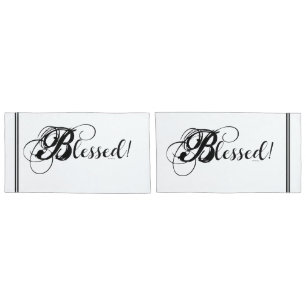 Blessed! Pillowcase Set (White/Black)