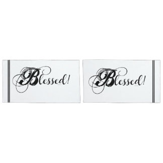 Blessed! Pillowcase Set (White/Black)