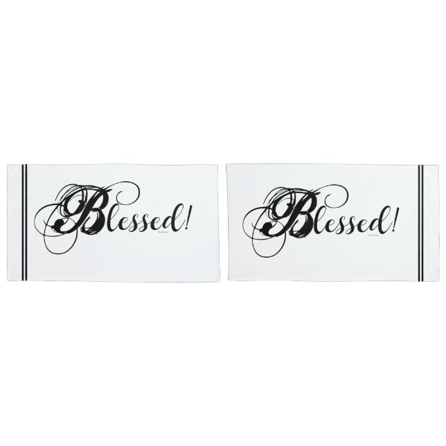 Blessed! Pillowcase Set (White/Black) (Back-Set)