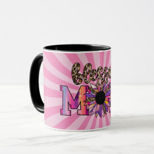 Blessed Pink Mum Floral Modern Mug