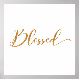 Blessed Poster in gold font