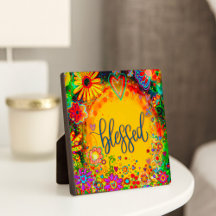  Blessed Pretty Floral Whimsical Inspiration Easel