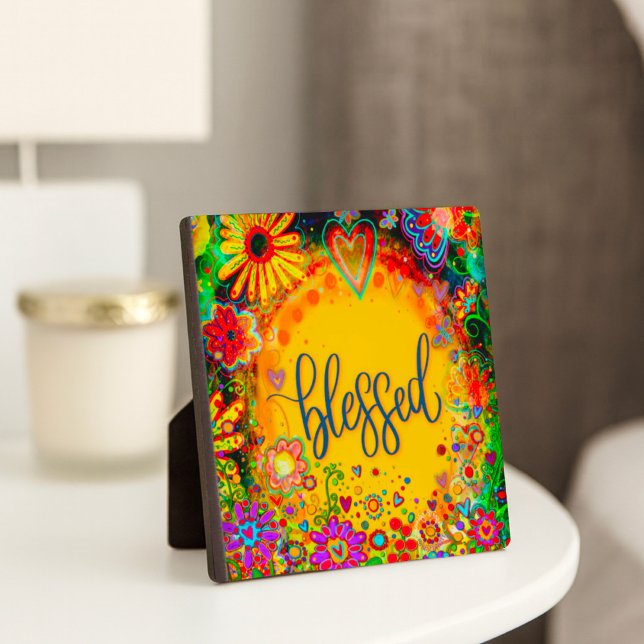  Blessed Pretty Floral Whimsical Inspiration Easel Plaque (Creator Uploaded)