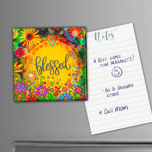 Blessed Pretty Fun Floral Modern Inspirivity Magnet