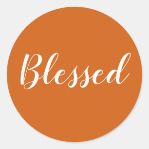 Blessed pumpkin spice modern script thanksgiving classic round sticker
