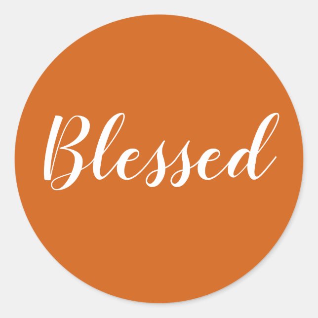 Blessed pumpkin spice modern script thanksgiving classic round sticker (Front)