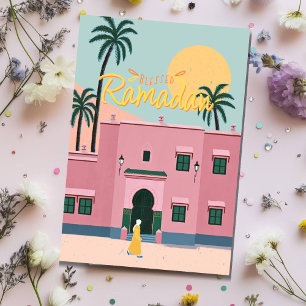 Blessed Ramadan Moroccan Mosque Greeting Card