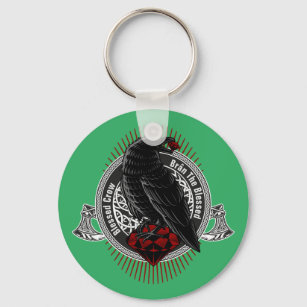 Blessed  Raven Crow Celtic Welch  Key Ring