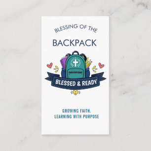 Blessed & Ready Backpack Blessing Sticker for Stud Business Card