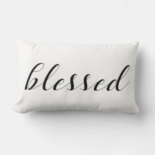 Blessed - Religious Blessings Gratitude Quote Lumbar Cushion