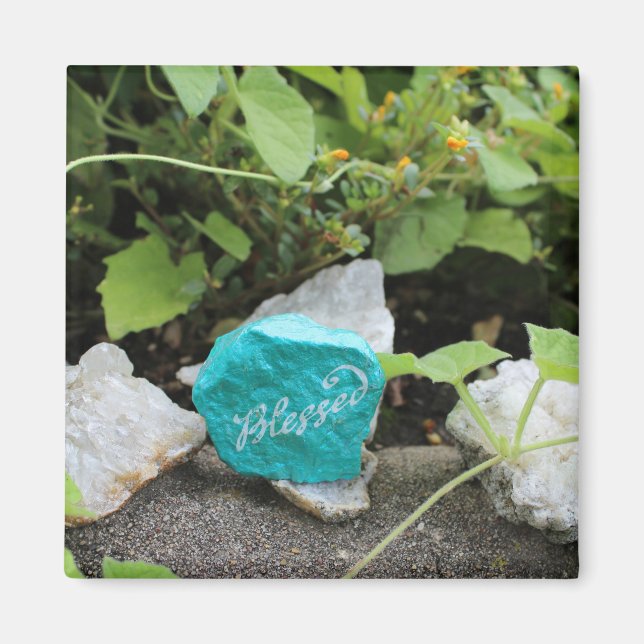 Blessed Rock Hidden in a garden  Magnet (Front)