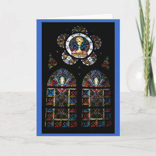 Blessed Sacrament and Angel stained glass windows Holiday Card