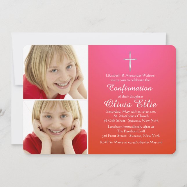 Blessed Sacrament Religious Photo Invitation (Front)