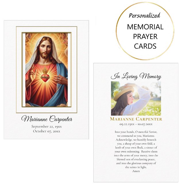 Blessed Sacred Heart Jesus Memorial Prayer Card    (Creator Uploaded)