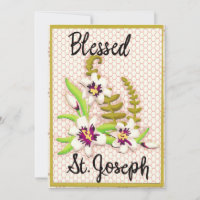 Blessed Saint Joseph's Day Greeting Card With Lily