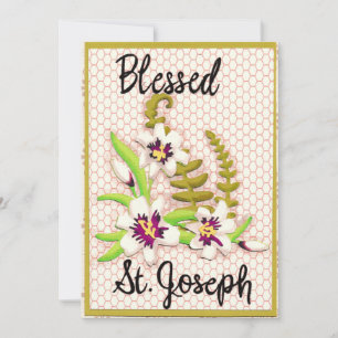 Blessed Saint Joseph's Day Greeting Card With Lily