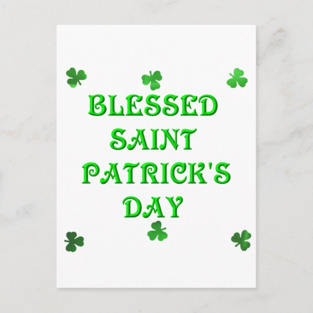 Blessed Saint Patrick's Day (1) Postcard (Front)