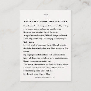 Blessed Saint Titus Brandsma Catholic Prayer Pries Place Card