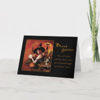 Blessed Samhain Witch Magickal Night - Blank Card