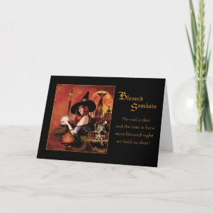Blessed Samhain Witch Magickal Night - Blank Card