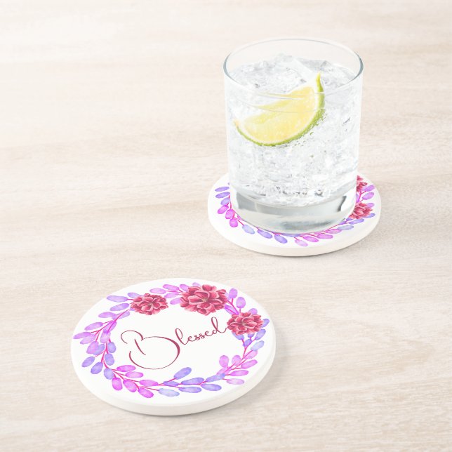 Blessed sandstone coaster (Side)