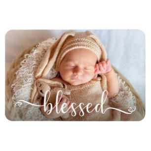 Blessed Script Baby Photo Magnet