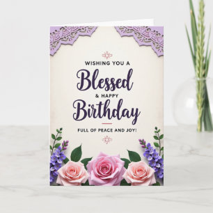 Blessed Script Birthday Card