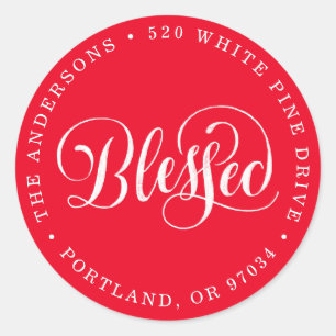 Blessed Script Holiday Return Address Labels