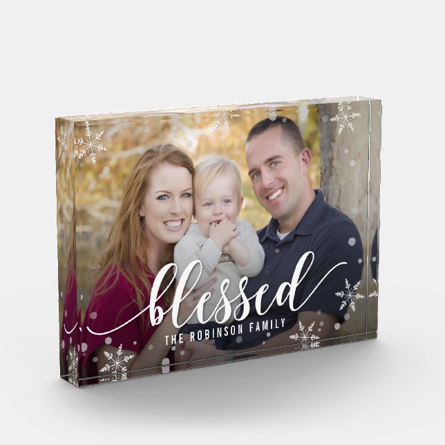 Blessed Season Personalised Acrylic Photo Block (Left)