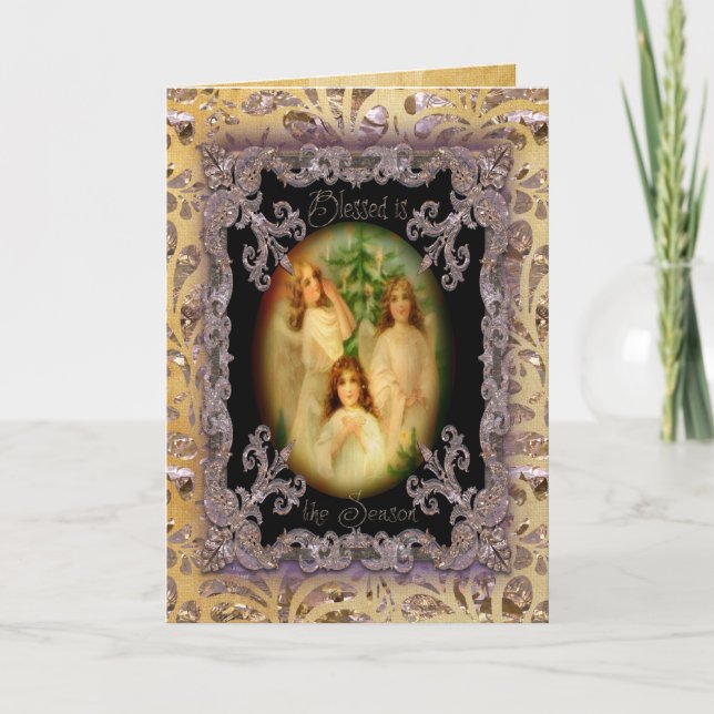 Blessed Season Victorian Holiday Card (Front)