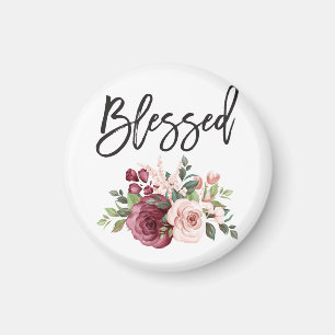 Blessed - Simple Saying Floral Magnet