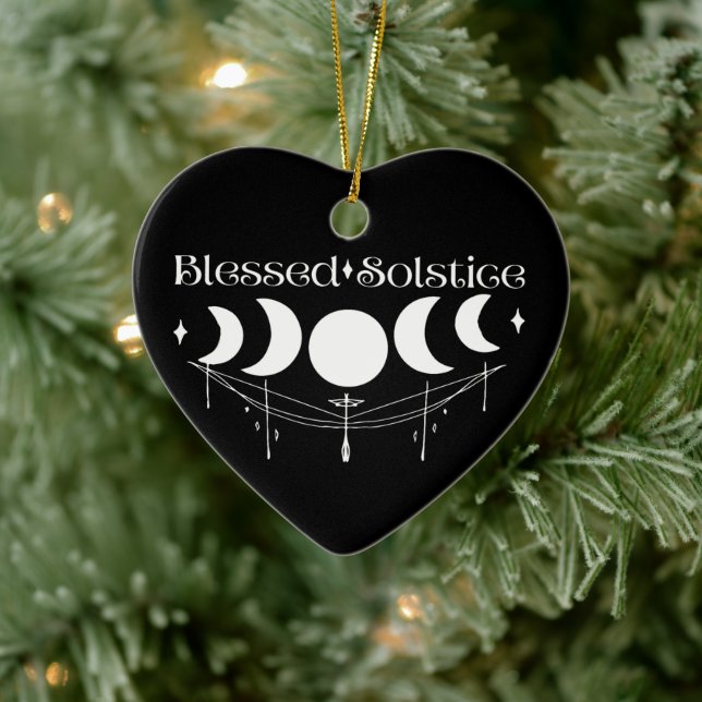 Blessed Solstice Ceramic Ornament (Tree)