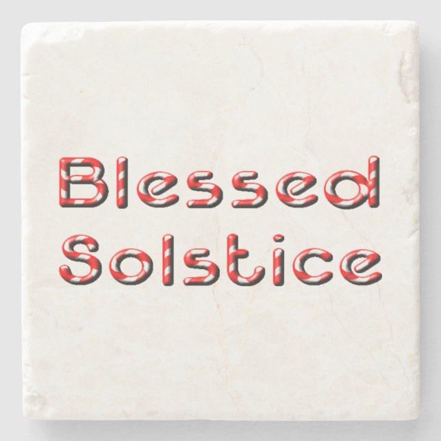 Blessed Solstice Stone Coaster (Front)
