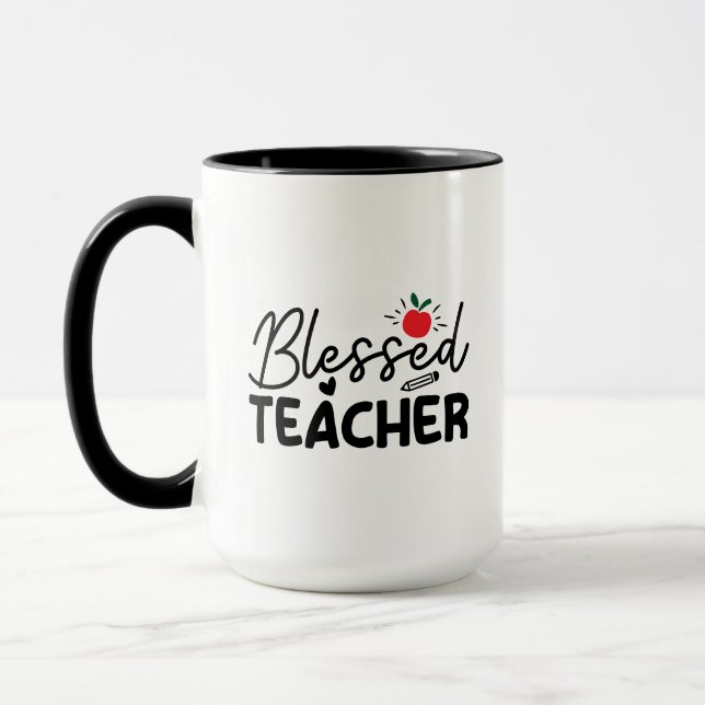 Blessed Teacher Wordart Mug (Left)
