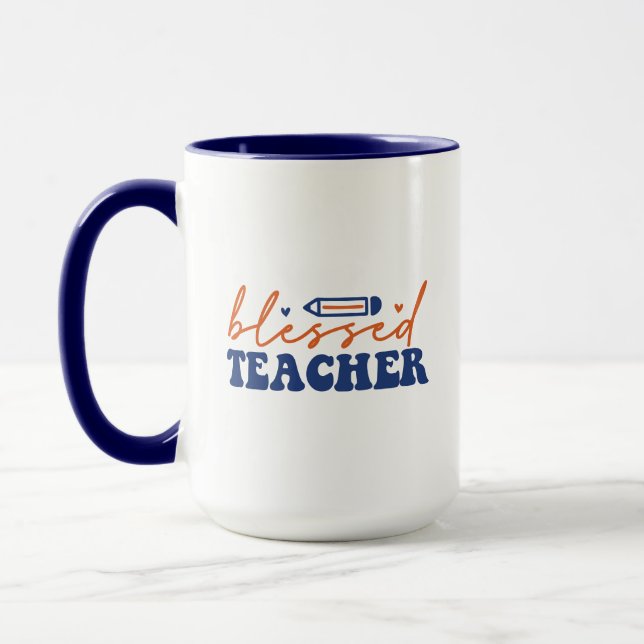 Blessed Teacher Wordart Mug (Left)