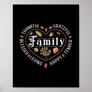 Blessed Thankful Family Thanksgiving 3 Poster