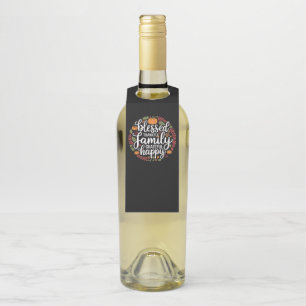 Blessed Thankful Family Thanksgiving Dinner Bottle Tag