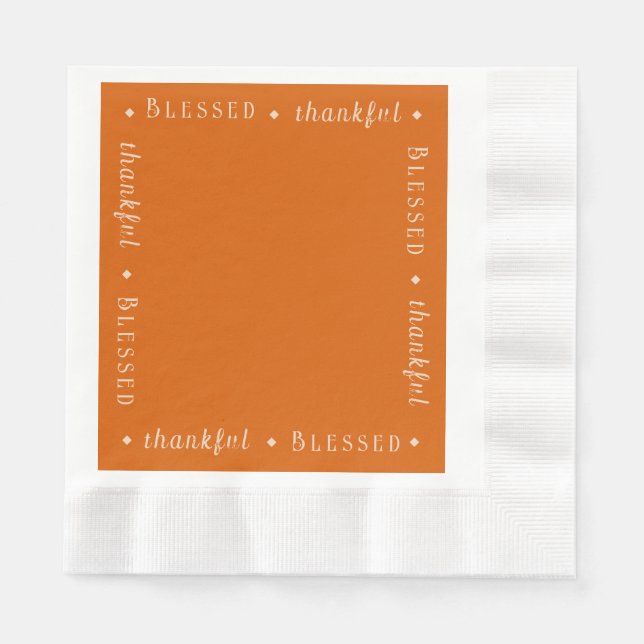 "Blessed" & "thankful" Personalised Coined Napkin (Front)