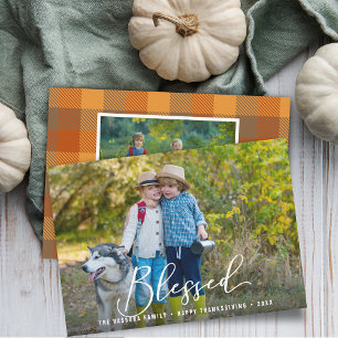Blessed Thanksgiving Photos Holiday Card