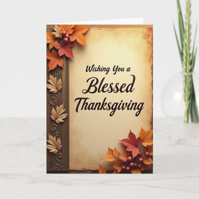Blessed Thanksgiving Wishes Card (Front)